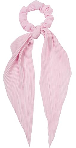 styleBREAKER Damen Haargummi plissiert mit Schleife im Retro Style, elastisch, Scrunchie, Zopfgummi, Haarband 04027014, Farbe:Rose