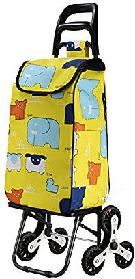 Einkaufswagen faltbar 6 Räder Treppen steigen Trolley-Tasche Süßer Stil Still Abnehmbar Schwerlast 50 kg groß Sackkarre Einkaufstrolley shopping trolley Reisen Picknick Camping 35L