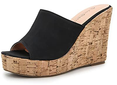 Ciabatte casual comfort casual di lusso da donna, Casual, Estivo, Open Toe, Sandali con plateau a bocca di pesce, Sandali da donna alla moda, antiscivolo, traspiranti ( Color : Black , Size : 37 EU )