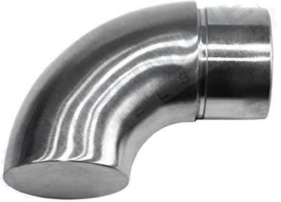 Edelstahl Steckfitting Rohrverbinder Rohrbogen Flansch Verbinder Geländer V2A (Ø 42,4 mm, Endstück gerade)