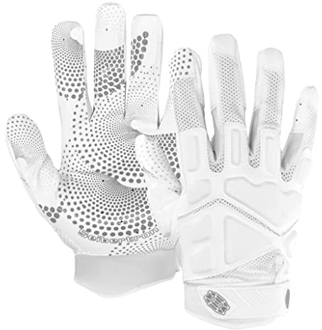 Seibertron G.A.R.G 2.0 Amerikansk anti-Impact Filled Gel Ultra Stick Mottagare/mottagare handskar/ungdoms fotbollshandskar vit XL