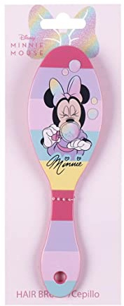 Spazzola per capelli per bambini di Minnie Mouse - Rosa e strisce colorate - Durevole e resistente - Design Ispirato a Minnie - Prodotto originale progettato in Spagna