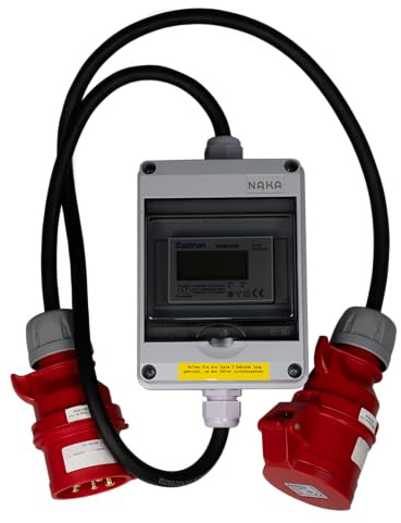 16A MID geeicht - Mobiler Digital Stromzähler Zwischenstecker Box 5m 400V / 16A CEE-Stecker Und Kupplung 5m