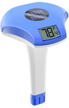 BALDR Pool Thermometer -Solarbetriebenes Schwimmthermometer, Nie wieder Batteriewechsel, IPX8 wasserdicht, mit Großem LCD-Display, Perfekt für Pool, Eisbad & Whirlpool