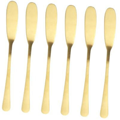 ABOOFAN Metallspatel 6 Stück 304 küchenmaschiene kochgeschirr Lebensmittelgeschäft goldene Creme Kuchenspatel Butter Marmeladenverteiler Sahnemesser niedlich Applikator Eisportionierer
