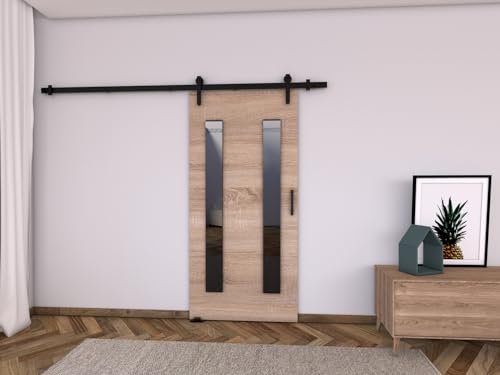 MINIO go for it - Schiebetür Komplettset LIFT H, 106 cm Breit, Schiebetüren, Wandmontage, Schiebetürsystem, Zimmertüren - Sonoma Eiche