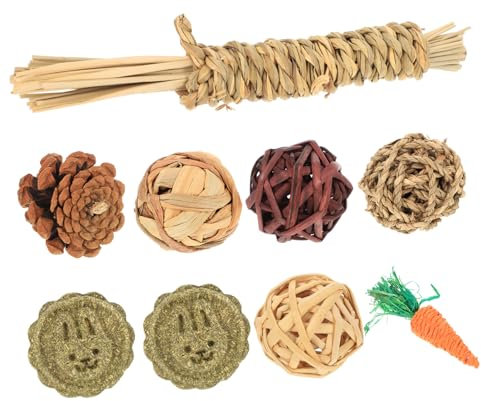 BESPORTBLE 9stücke Spielzeug Für Hamster Zum Kauen Und Zahnputzen Kleintierbedarf Aus Natürlichem Material Zum Schutz Von Möbeln Vor Biss Geeignet Für Hamsterbackenzähne Und Kleine Haustiere