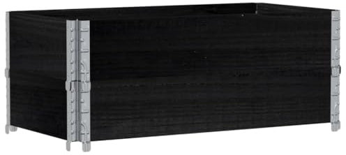 vidaXL Pflanzkasten, Hochbeet Stapelbar Faltbar, Pflanzkübel für Garten Terrasse Balkon, Blumenkasten Kräuterbeet Gemüsebeet, Schwarz Massivholz Kiefer