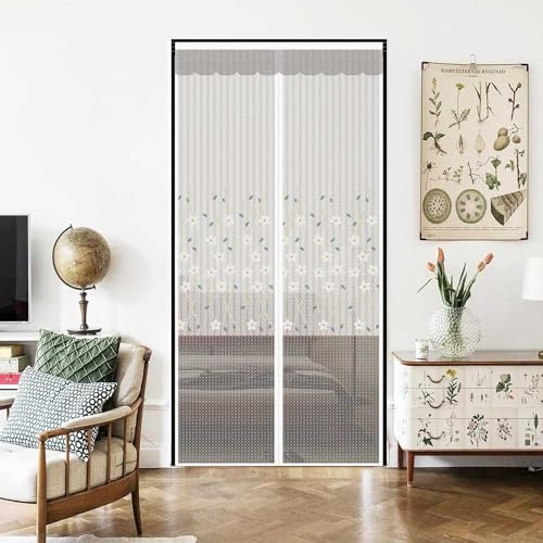 XQKXHZ Eleganter Jacquard Fliegengitter Terrassentür ohne Bohren Insektenschutz Balkontür Fliegengitter Vorhang,Magnet Fliegengitter Tür für Küche/Wohnzimmer/Schlafzimmer,150x240cm(W x H)