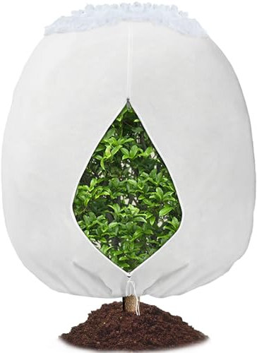 Evoio Large Plant Covers for Winter, 240 x 240 cm Plant Frost Protection with Zipper and Drawstring Garden Fleece Freeze Protection Cover Bags for Outdoor Fruit Tree Shrubs Potted Plants