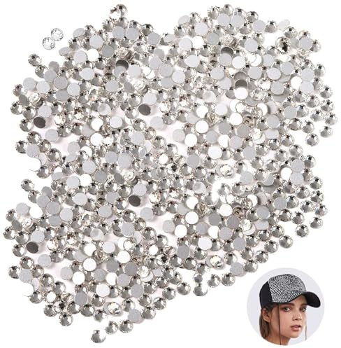 2880 Stück 2.7-2.9 mm Glitzersteine Set, Runde Strasssteine, Dekosteine Kristall Steinchen für Verzieren und Basteln, Silberne Bastelsteine für DIY Dekoration Kleidung Kunsthandwerk