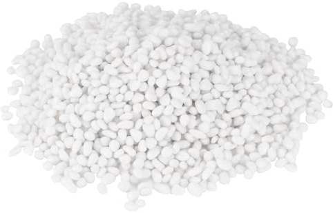 M METERXITY Perline Vetro Rotondo Alta Lucentezza, Gemme Vetro, Ciottoli Vetro, Marmi Vetro per Vasi/Fuochi/Crafts/Acquari/Decorazioni Giardino 5-7mm, 550g/1.21-Libbra [Bianco]