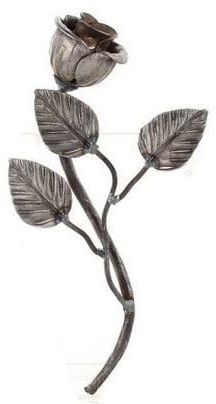 LogistSystem Rose mit Blättern schmiedeeisen Zierblume aus Stahl, Gartendeko, Rose aus Metall Gartendeko Wohnungsdeko Weihnachtsdeko Outdoor Metall Stahl wetterfest Garten Grabschmuck 50.102