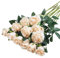 Künstliche Rosen 12 Stücke Kunstblumen Seidenblumen Rosen 51*7cm Künstliche Blumen Rosen Künstliche Blumen Realistische Einzelstielblumen für Hochzeitsfeier,Valentinstag,Zuhause Dekoration(Sekt)