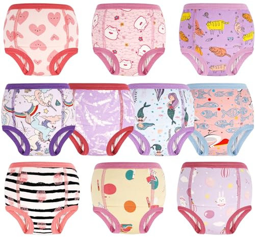 MOEMOE BABY Töpfchen Trainingshose 10 Stück Baby Trainingshosen Töpfchen Unterwäsche Kinder für Mädchen 4 Jahre