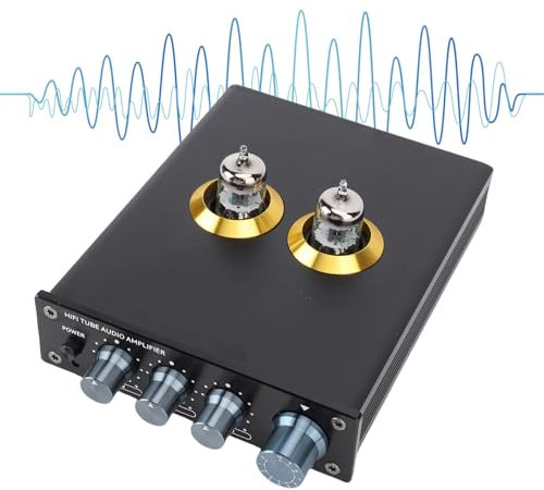 Preamplificatore fono a valvole per giradischi, Preamplificatore HiFi Audiophile in lega di alluminio con controllo di tono Preamplificatore amplificatore di potenza a tubo a