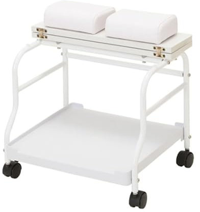 Chariot de pédicure portable avec roulettes, repose-pieds et rangement pour salon de beauté, spa à ongles, table de massage, manucure et bain de pieds