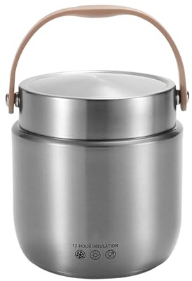 Food Flasks For Hot Food, Extra Large 1200ml Stainless Steel Insulated Foods Container With Handle, Thermal Lunchboxs Soup Container For Outdoor, Picnics, Keeps Foods Hot 12 Hours/Cold 24 Hours