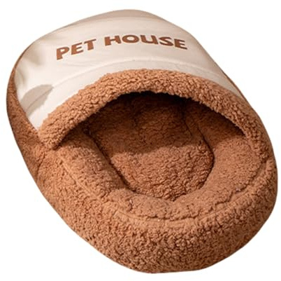 Lit pour chat et chien - Couverture à capuche - 65 x 45 cm - Sac de couchage confortable avec design couvert - Fournitures robustes pour un confort apaisant - Pour chaton chiot - Voyage en plein air
