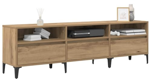 vidaXL Gabinete de TV con cajón Roble Artesanal 150 x 30 x 45 cm, Mueble de TV rústico, Consola Duradera, Almacenamiento Amplio, cómodas, ¡Ideal para tu salón