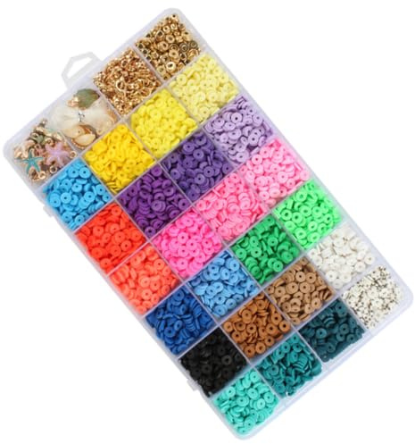 LIFKOME 1 Schachtel Teiliges Soft Clay Perlen für Schmuckherstellung DIY Armband und Halskette Zubehör Kreative Bastelperlen für Erwachsene zum Auffädeln und Ketten Basteln