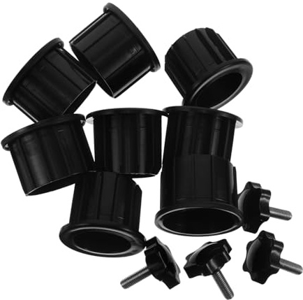 ibasenice 4 Ensembles Set Rechange pour Pied de Parasol Extérieur Stabilisateur de Poteau avec Vis Capuchons Noirs pour Base de Parasol de Terrasse Accessoires de Fixation Durables pour Tube