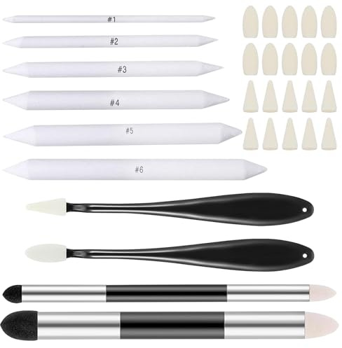 INNAL 10 pcs Papierwischer zum Zeichnen Dual-Tip Blending Stump für Skizze | Mischschwamm Stift Verblender Stift Mischstümpfe Sketch Paper Wiper Skizzenwischer für Künstler Zeichnen Mischen