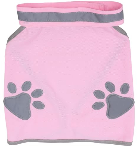 Lurrose Chaleco Reflectante para Perros Talla M Color Fluorescente Rosa Tejido Transpirable Chaleco de Seguridad para Exteriores Adecuado para Correr y Pasear Medianos