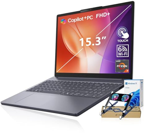 Lenovo IdeaPad Slim 3 - Laptop con pantalla táctil FHD+ de 15.3 pulgadas, AMD Ryzen 7 170 (>i5-13420H), gráficos Radeon 680M, DDR5 de 32 GB, SSD de 1 TB, Wi-Fi 6, teclado numérico, Wind 11H, gris