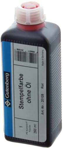 Gutenberg Stempelfarbe ohne Öl 250ml rot