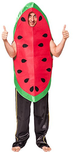 EraSpooky Unisex Essen Lebensmittel Obst Wassermelone Kostüm Faschingskostüme Einteiler Halloween Party Karneval Fastnacht Kleid für Erwachsene Herren Damen