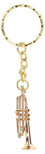 Hztyyier Mini Trompete Schlüsselanhänger mit Messing Instrument Schlüsselring Ornament für Handwerk Musik Geschenke