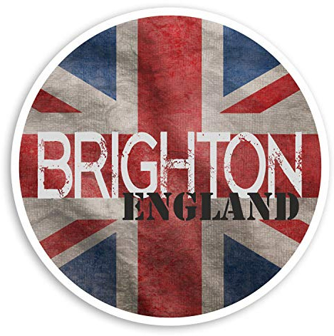 2 x 10 cm Brighton England Vinyl-Aufkleber – UK GB Flagge Gepäckaufkleber #30565 (10 cm breit)