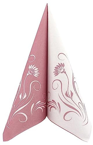 APARTina Servietten Elegantia 40x40 cm stoffähnlich Airlaid, hochwertige Serviette Hochzeit, Hochzeitsservietten stoffähnliche Einwegservietten für verschiedene Anlässe (Altrosa)