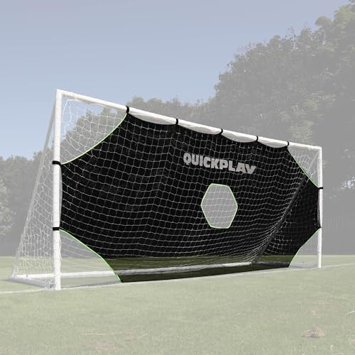 QuickPlay Target Net Lite 12x6ft Soccer Target Net for Backyard Training - 5-Zone Shooting Trainer for Kids & Teens - Easy Setup Soccer Training Equipment for Home or Club Practice - Durable Mesh