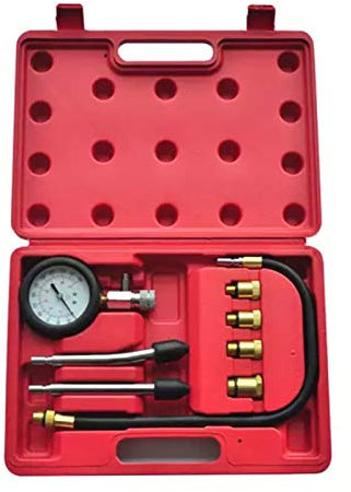 Atlojoys 9-TLG. Kompressionstester-Set für Benzinmotoren, Kompressionsmesser, Kompressionsprüfer, Benzinmotor, Verdichtungsmesser