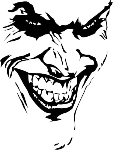 tradercat Auto Aufkleber Joker Face - 50x67cm - Sticker für alle Oberflächen - Fenster, Seitenspiegel, Heckscheibe, Motorhaube, Fahrzeug – mit Anleitung (Schwarz)