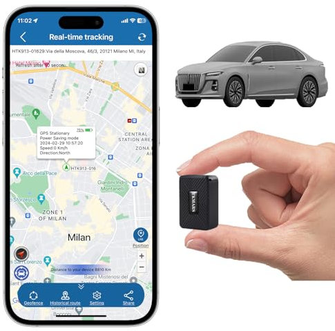 TKMARS GPS Tracker Mini GPS Tracker Auto 15 Tage Standby-Zeit, 1500mah, 5 Sekunden Update, mit Kostenloser App, Stark Magnetisch Wasserdicht