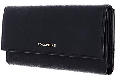 Coccinelle Leder Geldbörse Metallic Soft Wallet Noir schwarz