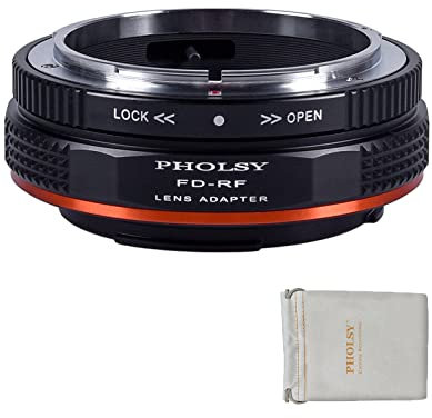 PHOLSY Objektivadapter mit Blendenhebel Manueller Fokus Kompatibel mit Canon FD FL Mount Objektiv auf Canon EOS RF Mount Kameragehäuse, FD auf RF