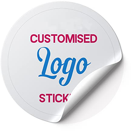 Papa Prints® Personalised Stickers (45 mm) - Matt, Waterproof Glossy & Transparent Logo Stickers for Cards, Envelopes Sealing & Greeting Cards