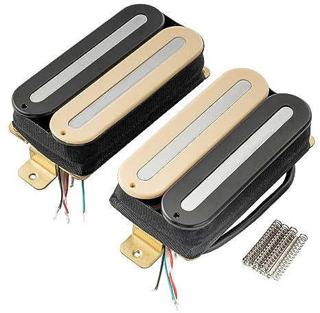 Artec HXTN Super Power Dual Hot Rail Keramik Humbucker Hals Steg Tonabnehmer Pickups Set für E-Gitarre, Zebra