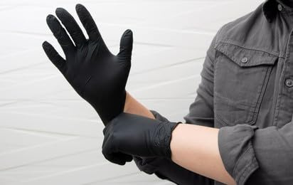 RAP 5g Black Nitrile Disposable Gloves XXL Pack of 900 Powder Free | Thicker gauge weight, latex free, textured fingertips, bulk carton for garages, salons, catering and cleaning teams