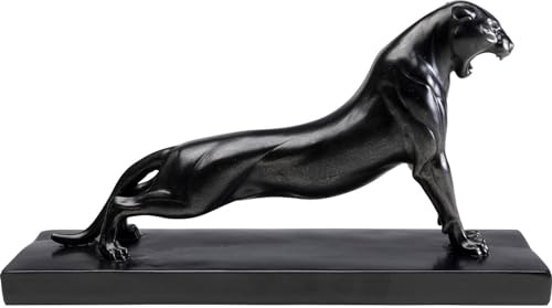 Kare Design Deko Figur Pantera, Schwarz, Deko Objekt, Panter Motiv, teilweise Handarbeit, 19x35x10 cm (H/B/T)