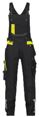 DASSY® Ulsan DASSY® Ulsan Stretch-Arbeitslatzhose mit Kniepolstertaschen - Größe 42 - SCHWARZ/NEONGELB