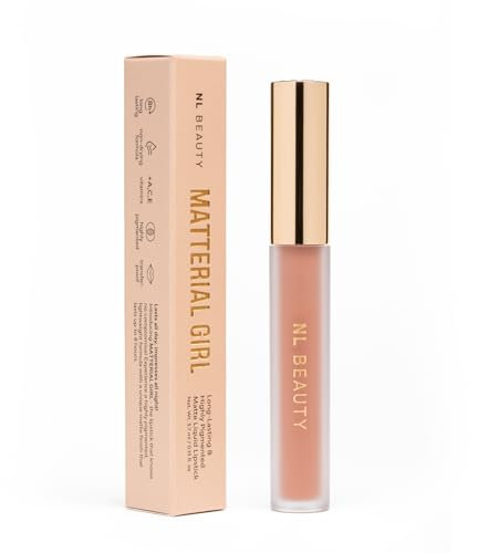 NL Beauty HOLLYWOOD Langanhaltender, flüssiger, matter Lippenstift - Angereichert mit den Vitaminen A, C und E - MATTERIAL GIRL 3.7 ml