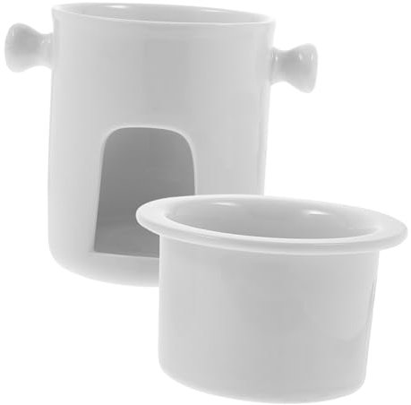Hoement Schokoladenschmelztopf Und Käsefondue-Becher Schokoladenwärmer Mit Fonduetopf Teelichtbrenner Für Küche Und Party Einfach Zu Reinigen Verstauen