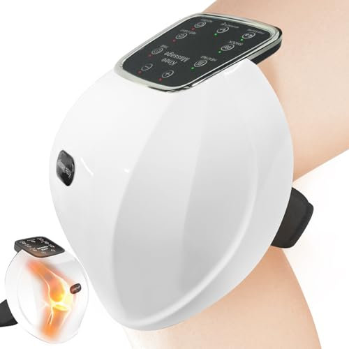 Knee Massager, Cordless Knee Massage with Infrared Heating and Vibration, Rechargeable Massager, Full Support Wrap for Elbow Shoulder Relax Arthritis Joint Pain Relief Stiff Muscle Strain