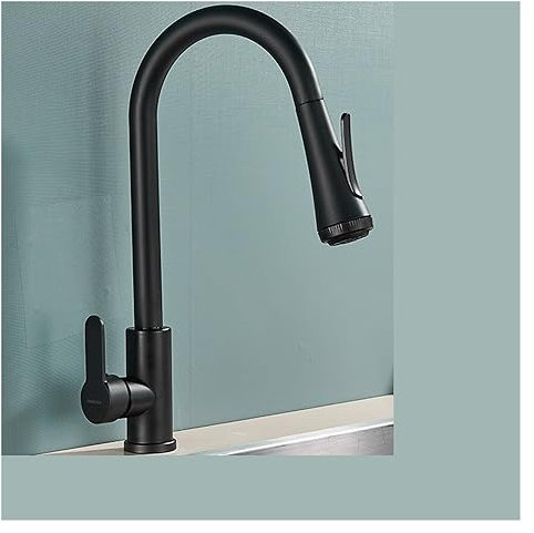 Kitchen Faucet Four Water Modes Pull-Out Kitchen Faucet 3 Colors 360 Rotating Kitchen Faucet Black Thermostat Faucet(Brushed Nickel A)