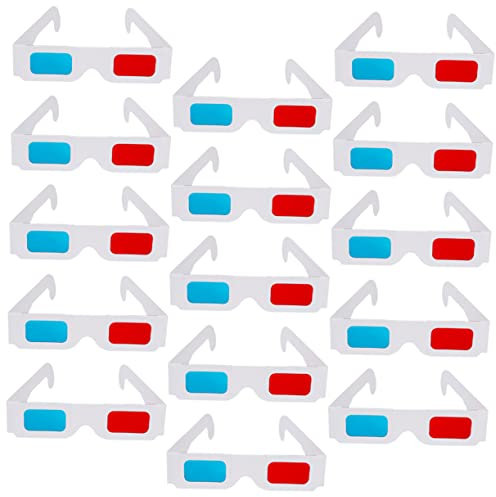 Housoutil 40pcs Stereoscopic Glasses Paper Glasses Anaglyph Movies for Movie Cinema Viewing